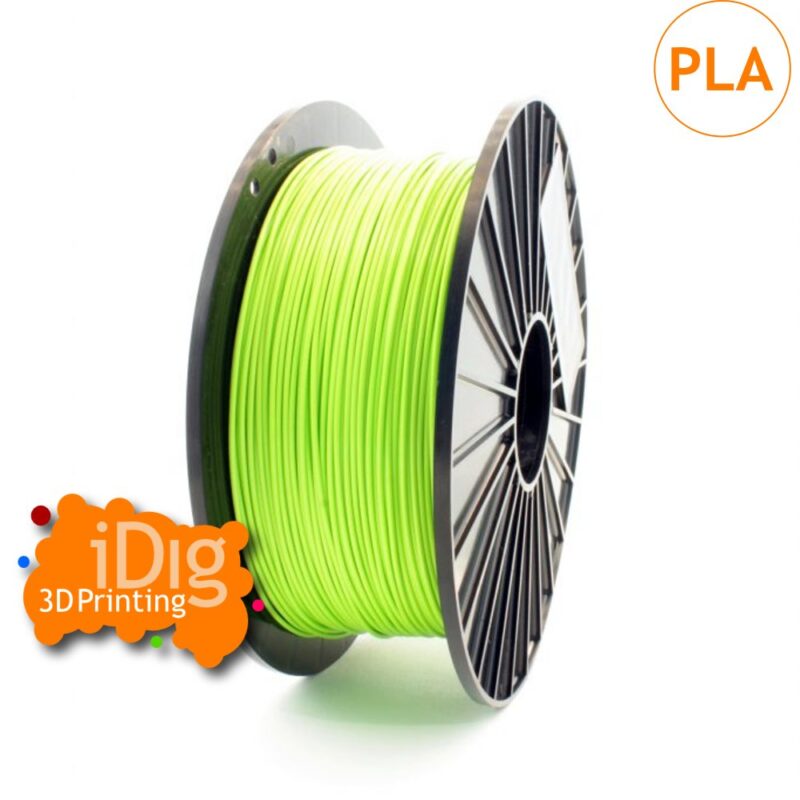 Light green pla filament in both 1.75mm and 2.85mm diameters